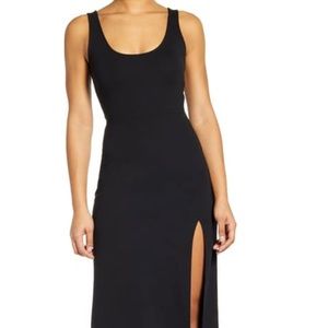 Black scoop neck midi dress MULTIPLE SIZES